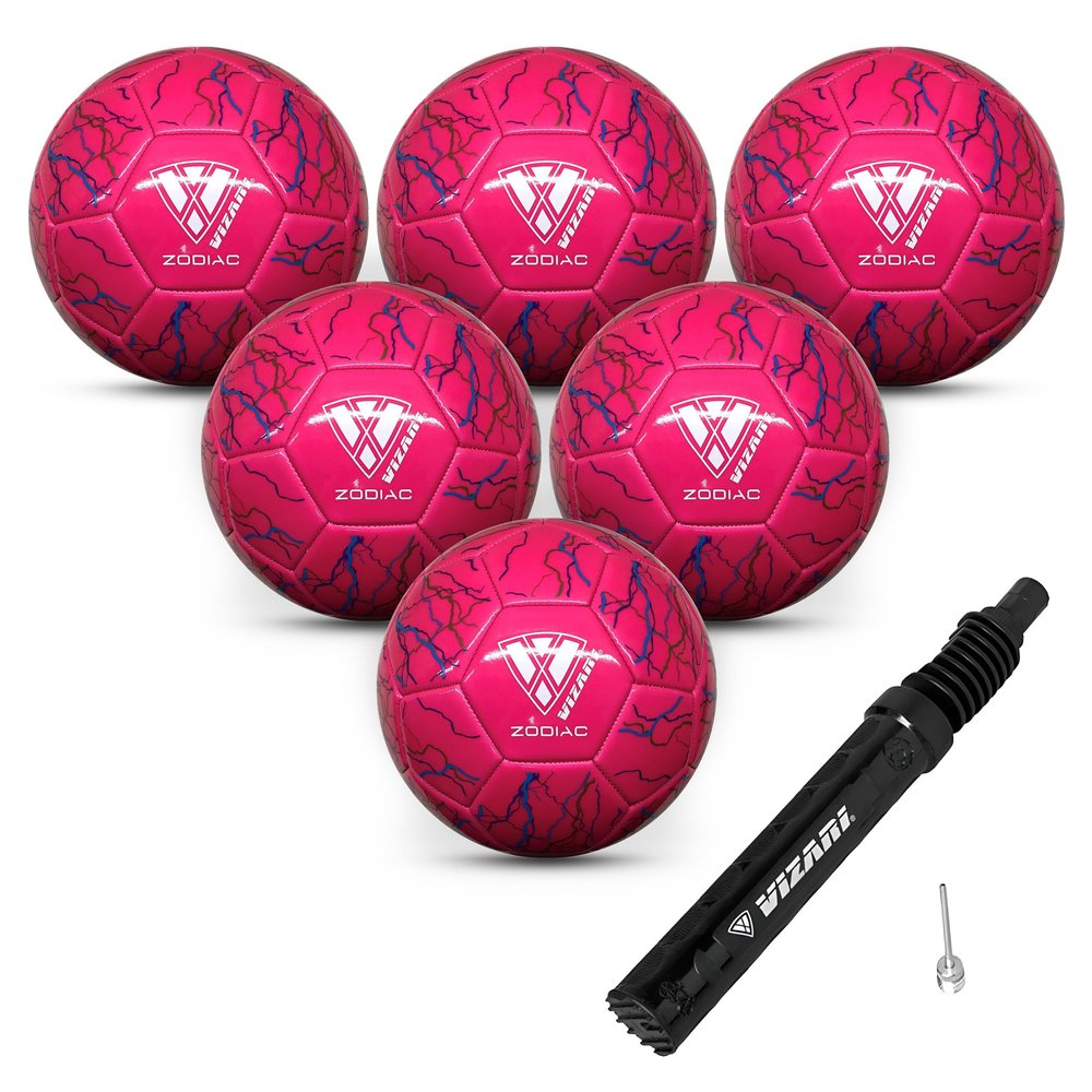 Vizari Zodiac Soccer Ball for Youth, Adults, Boys, Girls, Kids | Size 3,4,5 | Durable & Waterproof Synthetic Leather Soccer Ball (Bundle of 1, 6, & 12)