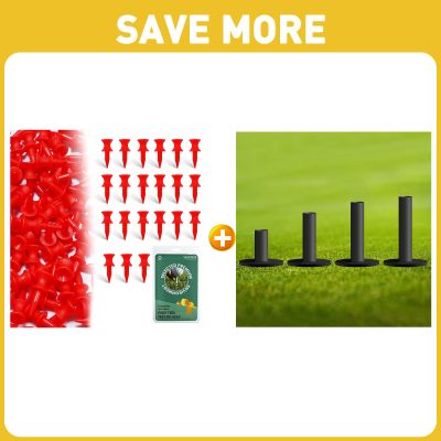 Amy Sport Golf Tees Step Down Plastic Unbreakable 50 Pack Reusable Bulk with Golf Rubber Tees Driving Range Different Size
