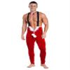 Huimingda Men's Christmas Costume Xmas Santa Claus Jumpsuit Elastic Suspender Strap Jumpsuit with Bowtie Red 4X-Large