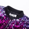 GRACE KARIN Sequin Jacket Cardigan Size 7-8 Gold Purple Blue Outfits Fall Winter Party Sparkle Top Coat for Girls view 2