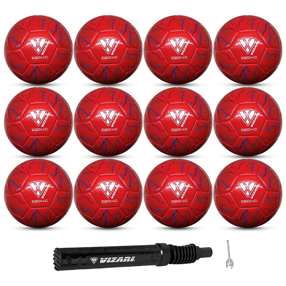 Vizari Zodiac Soccer Ball for Youth, Adults, Boys, Girls, Kids | Size 3,4,5 | Durable & Waterproof Synthetic Leather Soccer Ball (Bundle of 1, 6, & 12)