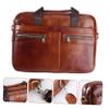 HOMSFOU Business Men's Briefcase Capacity Shoulder Bag for Office Use Durable Satchel for Business Travel Coffee view 3
