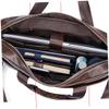 HOMSFOU Business Men's Briefcase Capacity Shoulder Bag for Office Use Durable Satchel for Business Travel Coffee view 4