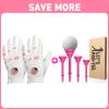 Amy Sport Women's Golf Gloves Left Hand Right with Ball Marker Value 2 Pack with Golf Tees Bulk Unbreakable Pink 25 50 Pack with Gift Box view 1
