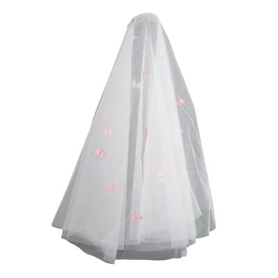 WEISUYUUS Bridal Veil Bride Elaborate Butterfly Stylish Colorful Short Bachelor Party Bride Veil Party Head Scarf Head