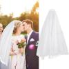 WEISUYUUS Bridal Veil Bride Elaborate Butterfly Stylish Colorful Short Bachelor Party Bride Veil Party Head Scarf Head view 2