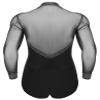 Winnrchan Men Sheer Mesh Latin Samba Rumba Dance Leotard Shiny Bodysuit Cha-Cha Ballet Dance Class Competition Black Large view 2