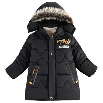Children Winter Boy Jacket Coat Hooded Coat Fashion Kids Warm Clothes Jacket Boys Coat&jacket Toddler (Black, 4 Years)