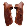 New Handmade reproductive Padauk Wood Grips Compatible with 5&W N Frame Round Butt, Flower Engraved, Closed Back, Thai Handmade #NR3 view 1