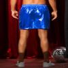 Lars Amadeus Blue Metallic Shorts for Men's Rave Elastic Drawstring Disco Holographic Shiny Hot Shorts with Pocket 34 view 3