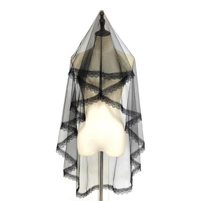 GRABAGECAN Bridal Veil Bachelorette Party Decorations Bride To Be Bridal Shower Wedding Black Double/Single Layer Floral Lace