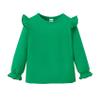 Magic Park 12M-14Y Toddler Girl Long Sleeve Blouse Kids Solid Color Tee Little Girls Ruffle Cuffs T-Shirts Winter Casual Tops (Long Bright Green Tee, 18-24 Months) view 1