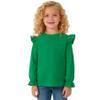 Magic Park 12M-14Y Toddler Girl Long Sleeve Blouse Kids Solid Color Tee Little Girls Ruffle Cuffs T-Shirts Winter Casual Tops (Long Bright Green Tee, 18-24 Months) view 2