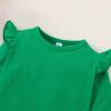 Magic Park 12M-14Y Toddler Girl Long Sleeve Blouse Kids Solid Color Tee Little Girls Ruffle Cuffs T-Shirts Winter Casual Tops (Long Bright Green Tee, 18-24 Months) view 3