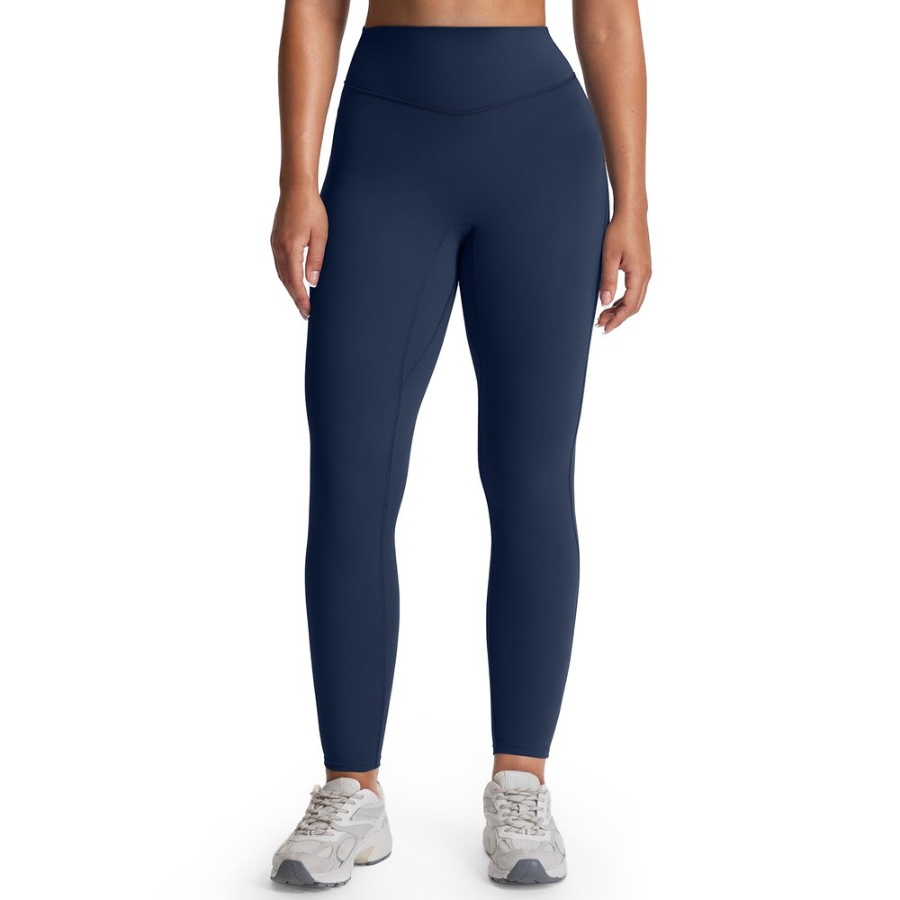 Aoxjox Womens Workout Leggings Metamorph Mid-Rise Hidden Scrunch Tummy Control Gym Training Yoga Pants 25" (Navy, Small)
