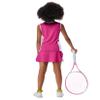 Girls Tennis Golf Outfit Sleeveless Dress Tank Top Skorts Skirts Athletic Sets with Shorts Pockets, 9-10Y, Rose Red view 3