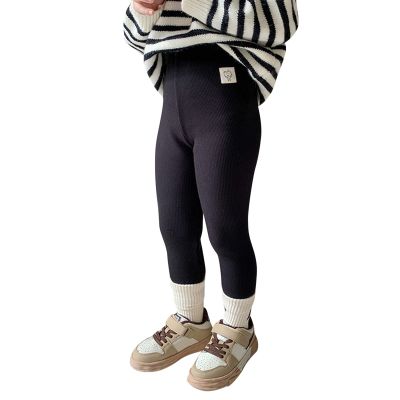 AIMAOMI Baby Fleece Lined Winter Leggings Toddler Infant Footie Basic Full Length Stretchy Thermal Fall Solid Toddler Girl Clothes (Black, 12-18 Months)
