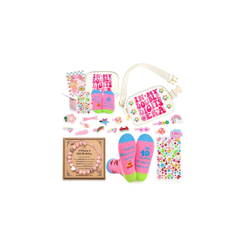 JSENGIFT 10 Year Old Girl Birthday Gifts, Sweet Gifts for 10 Year Old Girls, 10th Birthday Decorations for Girl