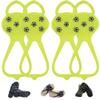 Universal Non-Slip Gripper Spikes, New Gripper Shoe Grips with 5 Tooth Steel Nails, Traction Cleats Ice Snow Grips Anti-Slip Silicone for Ice Sports (2Pair Yellow, Child) view 1