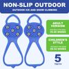 Universal Non-Slip Gripper Spikes, New Gripper Shoe Grips with 5 Tooth Steel Nails, Traction Cleats Ice Snow Grips Anti-Slip Silicone for Ice Sports (Red, Adult) view 2