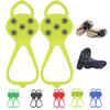 Universal Non-Slip Gripper Spikes, New Gripper Shoe Grips with 5 Tooth Steel Nails, Traction Cleats Ice Snow Grips Anti-Slip Silicone for Ice Sports (Yellow, Adult) view 1