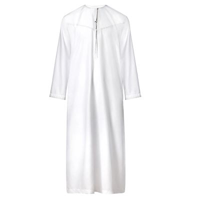 Dsgzkk Thobe for Men,Clothing Men Robe Kaftan Muslims Man Casual Long Dress Arabic Thobe Grown Middle East National Costume