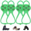Universal Non-Slip Gripper Spikes, New Universal Gripper Spikes Non Slip Shoe Grips with 5 Tooth Steel Nails, Traction Cleats Ice Snow Grips Anti Slip Silicone for Ice Sports (2Pair Green, Child) view 1