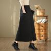 Women's Zipper Front Winter Quilted Skirt, High Waisted Insulated Thicken Warm Cotton Maxi Down Skirts with Pockets Black view 3