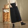 Women's Zipper Front Winter Quilted Skirt, High Waisted Insulated Thicken Warm Cotton Maxi Down Skirts with Pockets Black view 4