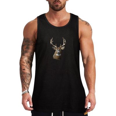 DWVTMNS Mens Tank Tops Sleeveless T Shirts Camouflage Deer Printed Black Vest Undershirts