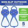 Universal Non-Slip Gripper Spikes, New Gripper Shoe Grips with 5 Tooth Steel Nails, Traction Cleats Ice Snow Grips Anti-Slip Silicone for Ice Sports (Blue+Red, Child) view 2