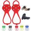 Universal Non-Slip Gripper Spikes, New Gripper Shoe Grips with 5 Tooth Steel Nails, Traction Cleats Ice Snow Grips Anti-Slip Silicone for Ice Sports (Red, Child) view 1