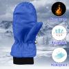 Kid Winter Glove Toddler Boys Girls Ski Mittens Warm Fleeced Lined Snow Gloves for Outdoor Skiing Snowboarding (Blue, 5-8 Years) view 3