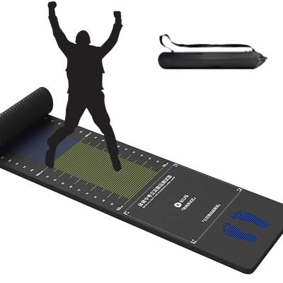 Standing Broad Jump Mat Non Slip Mat, Fitness Long Jump Mat with Storage Bag, Child Adult Measuring Exercise Pad for Gym School Home Fitness Training (1.6x6.6ft)