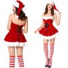 Zkbszn Sock,3 Pcs Women's Mrs. Clauses Costume Corsets Dress Stripe Over the Knee Socks Christmas Costume view 2