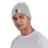 ZKLCRYTR Proud Wife of A Veteran Beanie Hat Acrylic Knit Warm Winter Hats for Women Men Skull Cap Gray view 2