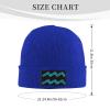 Abstract Aquarius Shape Beanie Hat Acrylic Knit Warm Winter Hats for Women Men Skull Cap Blue view 4