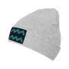Abstract Aquarius Shape Beanie Hat Acrylic Knit Warm Winter Hats for Women Men Skull Cap Gray view 1