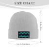 Abstract Aquarius Shape Beanie Hat Acrylic Knit Warm Winter Hats for Women Men Skull Cap Gray view 4