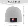 ZKLCRYTR American Flag Data Scientist Beanie Hat Acrylic Knit Warm Winter Hats for Women Men Skull Cap Gray view 4