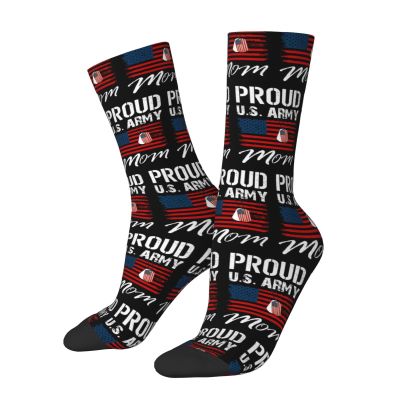 AWESOWE Proud US Army Mom Socks For Men Women Gift Sport Wicking Crew Socks Warm Cozy Socks
