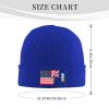 ZKLCRYTR Flag of The Falkland Islands and America Beanie Hat Acrylic Knit Warm Winter Hats for Women Men Skull Cap Blue view 4