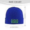 ZKLCRYTR Zombie Skull Face Seamless Pattern Beanie Hat Acrylic Knit Warm Winter Hats for Women Men Skull Cap Blue view 4