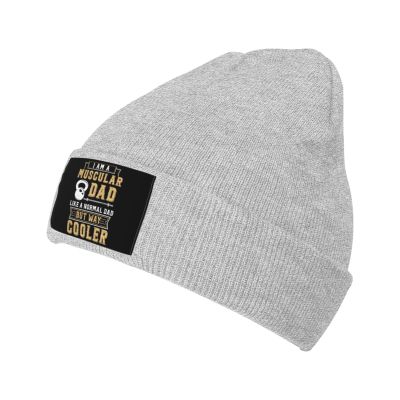 I Am A Muscular Dad Like A Normal Dad But Way Cooler Beanie Hat Acrylic Knit Warm Winter Hats for Women Men Skull Cap Gray