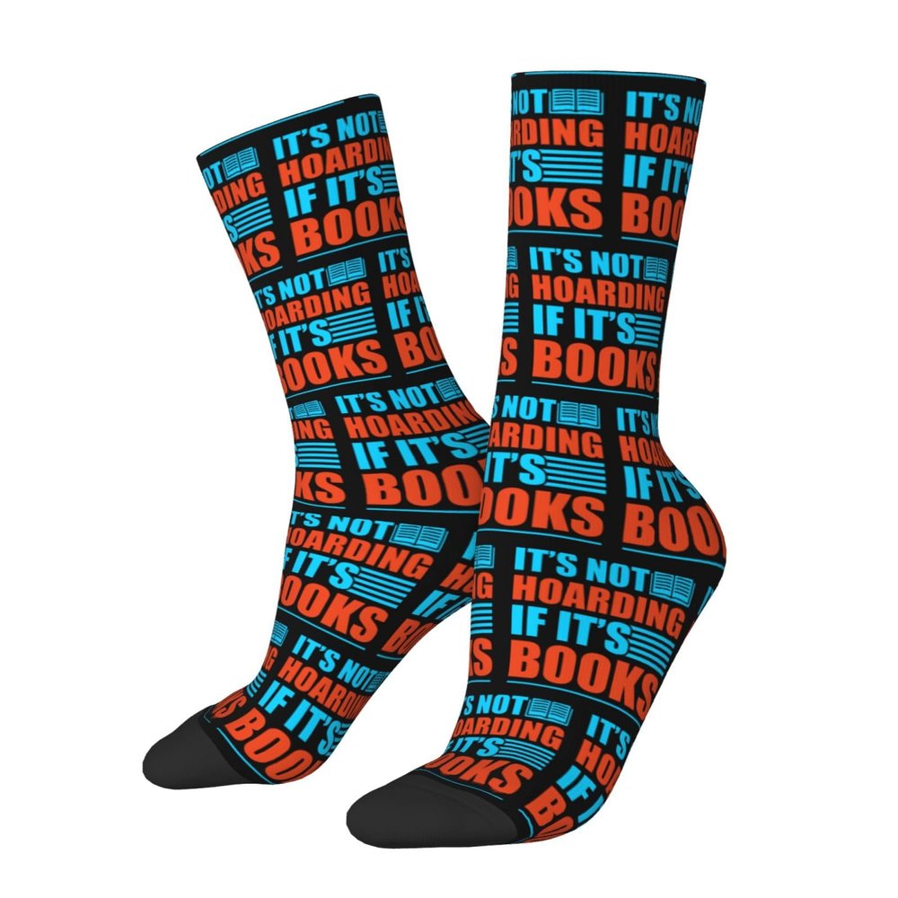 AWESOWE It S Not Hoarding If It S Books Socks For Men Women Gift Sport Wicking Crew Socks Warm Cozy Socks