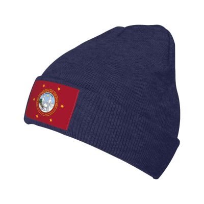 ZKLCRYTR Flag of Chesapeake, Virginia Beanie Hat Acrylic Knit Warm Winter Hats for Women Men Skull Cap Navy Blue