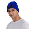 Skull Head Switzerland Flag with Grunge Beanie Hat Acrylic Knit Warm Winter Hats for Women Men Skull Cap Blue view 2