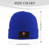 Skull Head Switzerland Flag with Grunge Beanie Hat Acrylic Knit Warm Winter Hats for Women Men Skull Cap Blue view 4