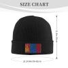 ZKLCRYTR Flag of Mongolia Beanie Hat Acrylic Knit Warm Winter Hats for Women Men Skull Cap Black view 4