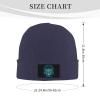 Fox Head Beanie Hat Acrylic Knit Warm Winter Hats for Women Men Skull Cap Navy Blue view 4
